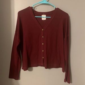 Cropped Burgundy Sweater